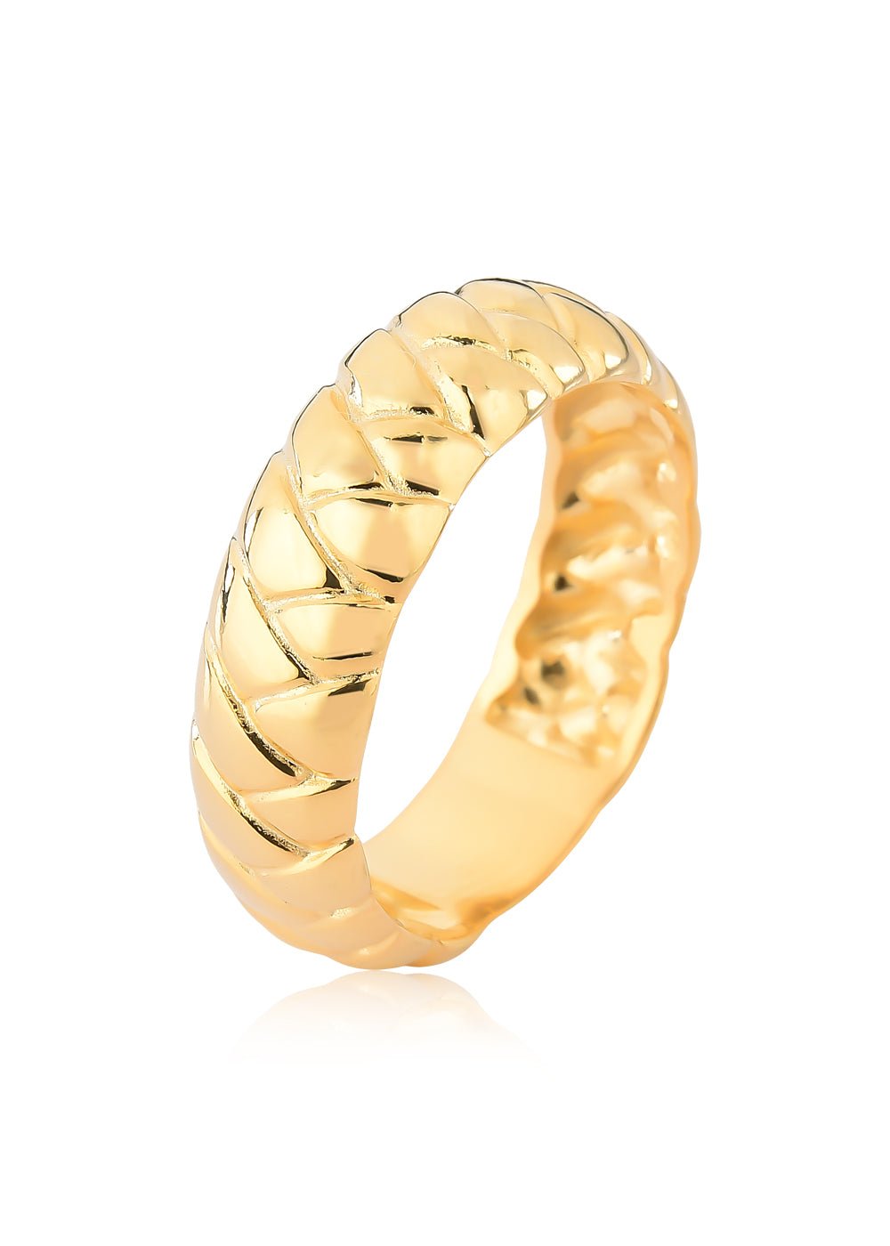 Anel Feminino Trançado Elegante Banhado em Ouro 18k - Day